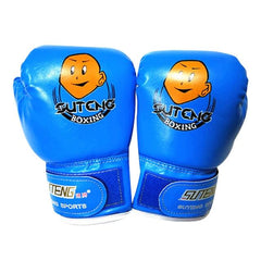 Children'S Cartoon Boxing Gloves - Pu Leather - Cartoon White + Baby Blue