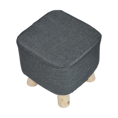 Fabric Ottoman Foot Stool Rest Pouffe Footstool Wood Storage Padded Seat