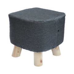Fabric Ottoman Foot Stool Rest Pouffe Footstool Wood Storage Padded Seat