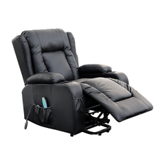 Recliner Chair Electric Massage Chair Lift Heated Leather Lounge Sofa Black