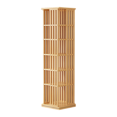 360 Rotating Bookshelf Bamboo Storage Display Rack Shelving in Wood