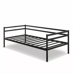 Single Daybed Metal Frame Sofa Premium Black Day Bed Steel Support