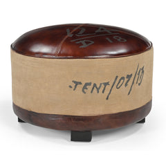 VINTAGE ROUND OTTOMAN