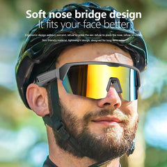 Colorful Cycling Sports Bluetooth Glasses with UV Protection and Fast Charging - Wireless Audio and Enhanced Visibility