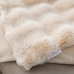 Dark Brown 70*100cm Plush Toscana Rabbit Hair Throw Blanket - Soft Flannel Fleece for All Seasons, Perfect for Couch & Bed