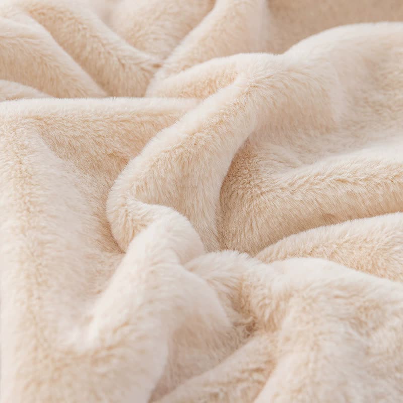 Dark Brown 70*100cm Plush Toscana Rabbit Hair Throw Blanket - Soft Flannel Fleece for All Seasons, Perfect for Couch & Bed