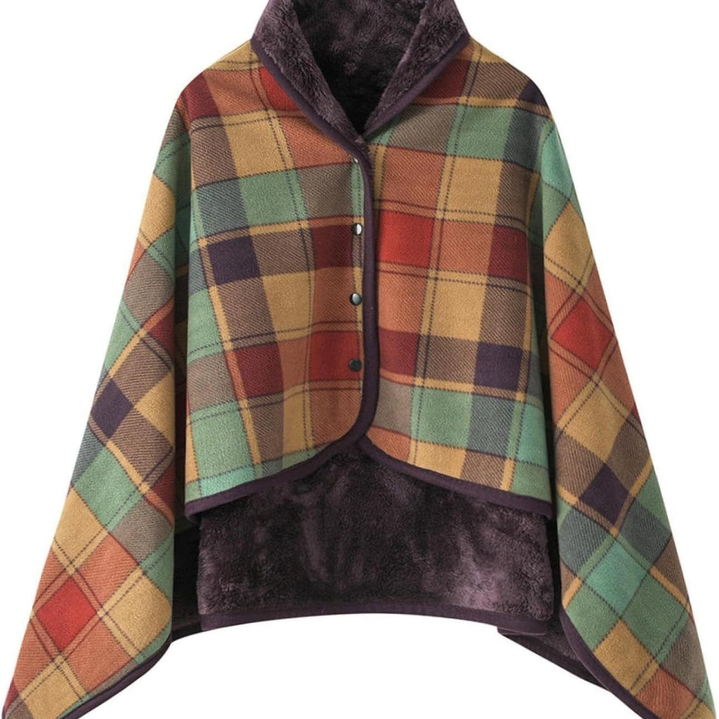Multicolor Rasa 100x140cm Wearable Fleece Blanket - Soft, Warm & Anti-Pilling, Stylish Plaid Design