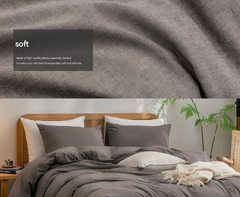 Light Blue 1.8m (Duvet Cover 180*220cm) Luxurious Soft Brushed Microfiber 4-Piece Bedding Set - Pure Color Double Bed Duvet Cover with Fitted Sheet