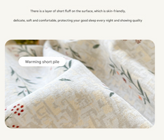Ancient Castle Thick Brushed Cotton 4-Piece Bed Sheet Set (1.5m Bed) - Fits 200x230cm Duvet