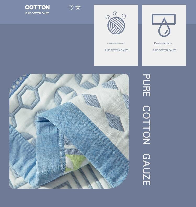Orange letters Soft Cotton Gauze Pillowcase Set - Breathable, Non-slip, Extra Large (Pillow Core Not Included)56x80cm