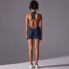 Size S Dark Blue High-Impact Seamless Bodysuit - Nude Feel Yoga & Fitness Romper
