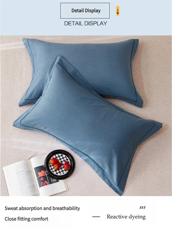 Bright Purple Pure Cotton Flannel Pillowcase Set - Soft, Thickened, Solid Color (Pair, 48x74cm)