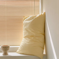 Light Yellow 100% Cotton Pillowcase Set - Envelope Closure(without pillow core)
