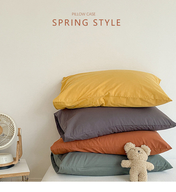 Green 100% Cotton Pillowcase Set - Envelope Closure(without pillow core)