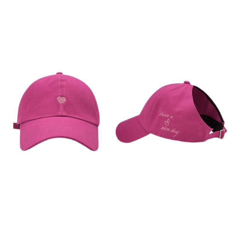 Rose Red Stylish Ponytail Opening Baseball Cap - 