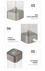 White Portable Magnetic Table Lamp with Bendable LED - USB-C Rechargeable