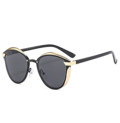 2-pcs Black Elegant Women's Cat Eye Sunglasses - Anti-Glare, Lightweight Frame