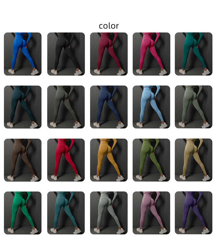 Size L Dark Purple Seamless High-Waisted Yoga Pants for Women - Lift Workout Leggings for Running, Gym, and Fitness