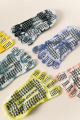 2 pairs Black tie-dye Non-Slip Yoga Socks for Women - Five-Toe Cotton Blend Socks for Pilates and Indoor Sports