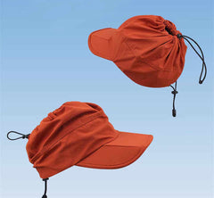 Beige Foldable Quick-Dry Summer Sports Visor Hat UPF 50+ Adjustable Outdoor Sun Cap