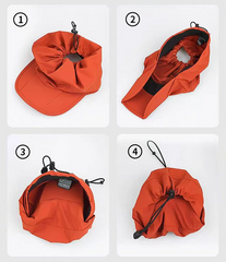 Beige Foldable Quick-Dry Summer Sports Visor Hat UPF 50+ Adjustable Outdoor Sun Cap