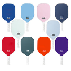 Orange Fiberglass Pickleball Paddle Set - 2 Minimalist Paddles, 4 Balls, and Carry Bag for Outdoor Play