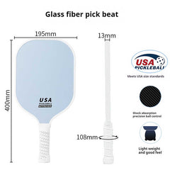 Orange Fiberglass Pickleball Paddle Set - 2 Minimalist Paddles, 4 Balls, and Carry Bag for Outdoor Play
