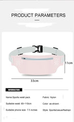 2 Pcs Black Lightweight Women's Running Waist Bag - Splash-Proof Fitness Belt with Stretchable Phone Storage