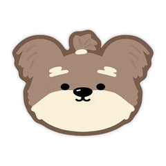 2 Pcs Style 10 Brown Puppy pattern Cartoon Pet Feeding Mat for Cats & Dogs - Absorbent Diatom Mud Splash-Proof Mat, Easy to Clean