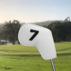 Khaki Golf Iron Head Covers Set of 10 - Waterproof PU Leather Club Protectors with Embroidered Numbers (3-9, P, A, S)