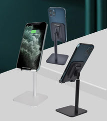 Gold Adjustable Aluminum Alloy Phone and Tablet Stand - Telescopic Desktop Holder for Live Streaming and Hands-Free Use