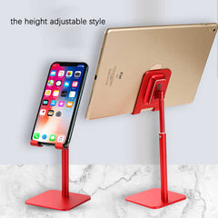 Rose Gold Adjustable Aluminum Alloy Phone and Tablet Stand - Telescopic Desktop Holder for Live Streaming and Hands-Free Use