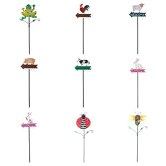 Green Frog Pattern Charming Metal Garden Stakes | Welcome Yard & Lawn Decor