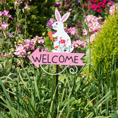 Green Frog Pattern Charming Metal Garden Stakes | Welcome Yard & Lawn Decor