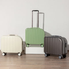 Green Compact 18-Inch Carry-On Suitcase | Lightweight ABS Hardside Spinner Luggage