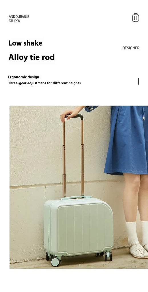 Green Compact 18-Inch Carry-On Suitcase | Lightweight ABS Hardside Spinner Luggage