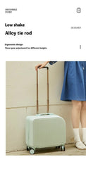 Green Compact 18-Inch Carry-On Suitcase | Lightweight ABS Hardside Spinner Luggage