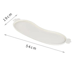 White Non-Slip Pet Feeding Mat - Waterproof Dog & Cat Food Bowl Placemat with Raised Edges