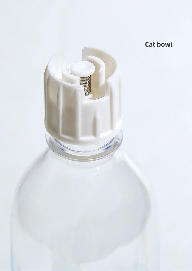 White And Yellow Pet Bowl Set with Automatic Gravity Water Dispenser - Stainless Steel & PP Feeder Station