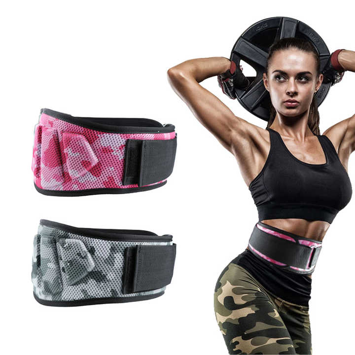 Size XL Grey Camouflage Camo Weightlifting Belt - EVA Nylon Gym Belt for Squats, Deadlifts & Lumbar Support
