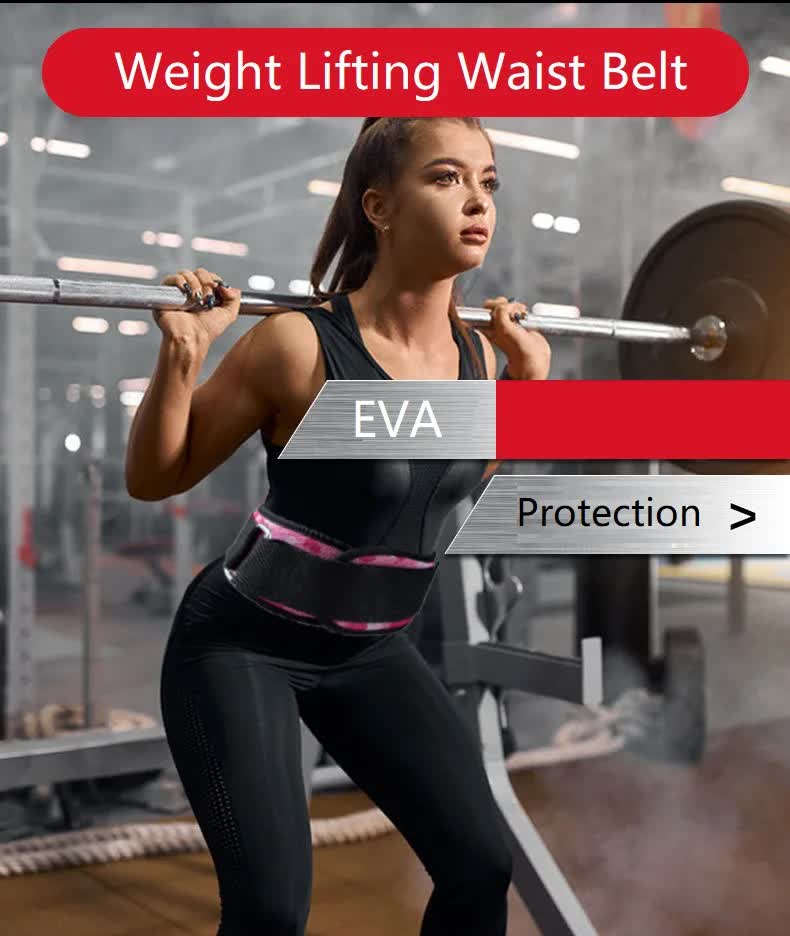 Size L Grey Camouflage Camo Weightlifting Belt - EVA Nylon Gym Belt for Squats, Deadlifts & Lumbar Support
