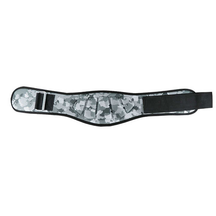 Size S Grey Camouflage Camo Weightlifting Belt - EVA Nylon Gym Belt for Squats, Deadlifts & Lumbar Support
