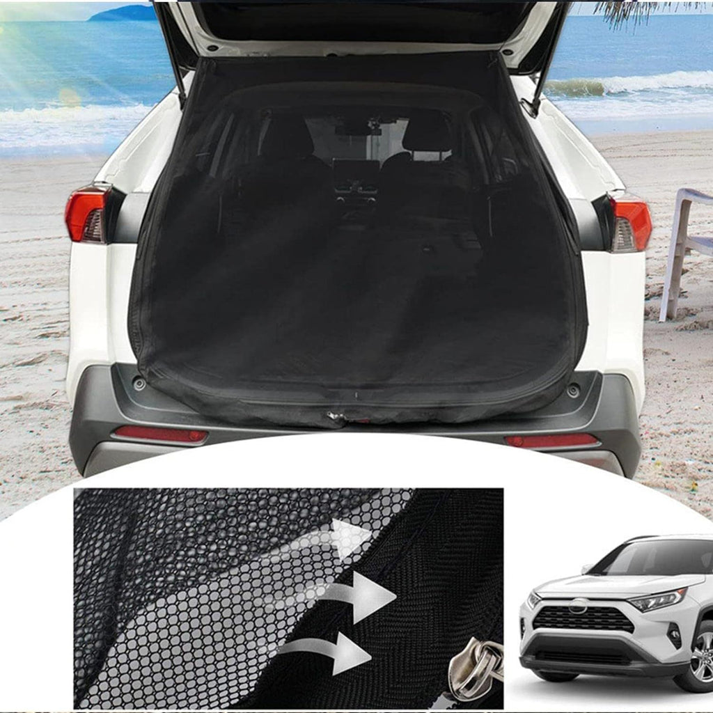 Size S Black Tailgate Mosquito Net Screen - Magnetic Bug Protection for Boot Opening