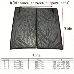 Size L Black Tailgate Mosquito Net Screen - Magnetic Bug Protection for Boot Opening