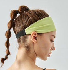 Pink Premium Wide Yoga Headband - Breathable Nylon/Spandex Sweat-Wicking Hair Band for Women (49cm Circumference) - Athletic Non-Slip Fitness Headwrap