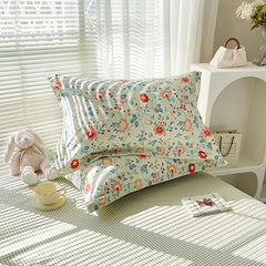 Fragrant Flowers 100% Cotton Pillowcase Set (Pack of 2) - Breathable Standard Size 48x74cm Pure Cotton Pillow Covers