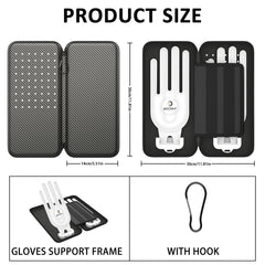 Grey Golf Glove Bag with Dual Glove Support Frame & Hook - Convenient Storage for Tees, Ball Markers and Golf Accessories
