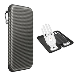 Grey Golf Glove Bag with Dual Glove Support Frame & Hook - Convenient Storage for Tees, Ball Markers and Golf Accessories