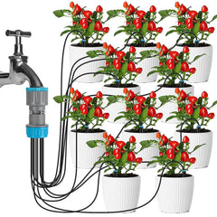 2 Pcs 10-Piece Slow Drip Watering Kit - 160cm Tube Length for Potted Plants, Succulents & Indoor Gardening