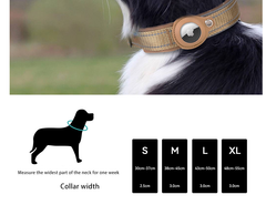 L Pink Secure Nylon Dog Collar with Built-in Apple AirTag (not included) Holder Case - Pet Tracker Accessory